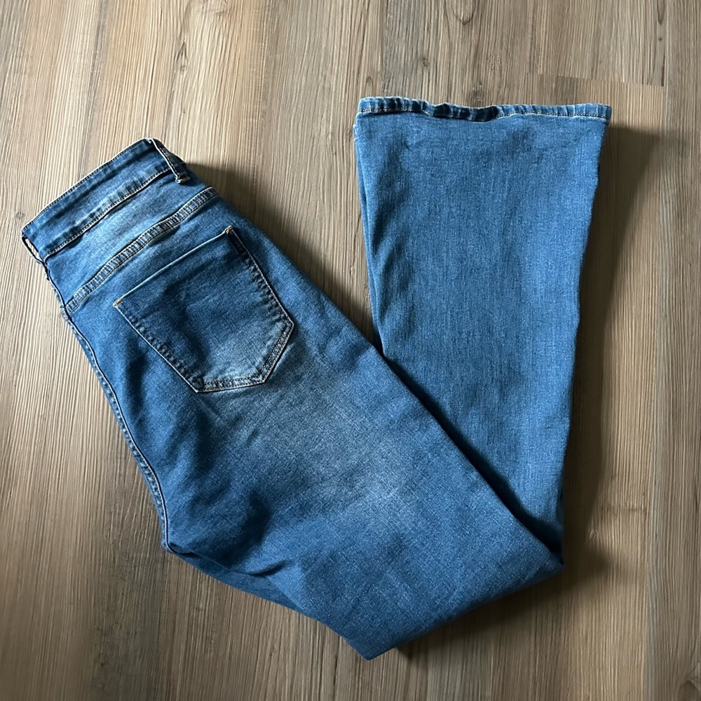 Amazon Medium Wide Long High Rise Stretch Jeans